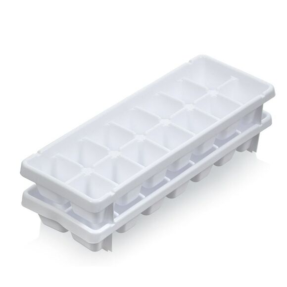 🏖 Mainstays Eezy Out Ice Cube Maker Tray - White Plastic 2 pack - Picture 1 of 3